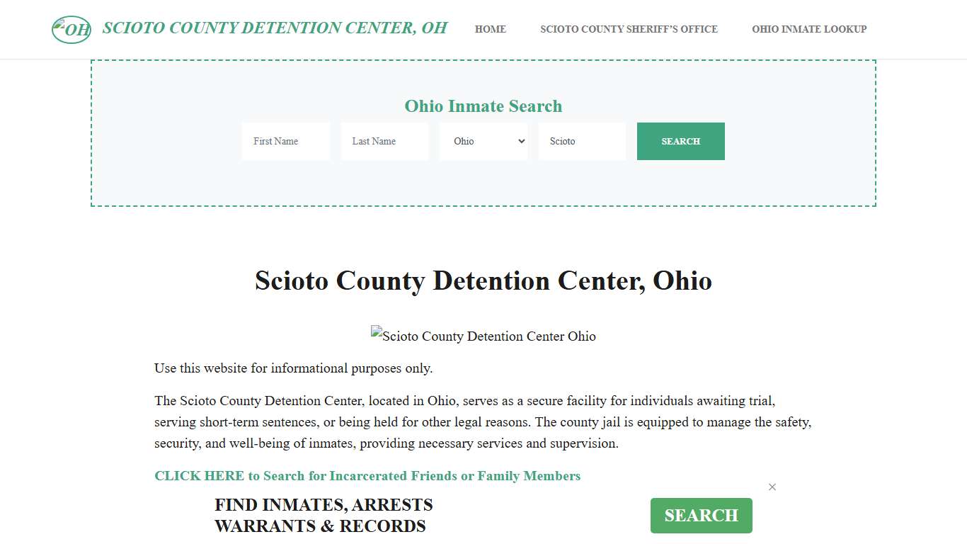Scioto County Detention Center, OH Inmate Roster, Offender Search